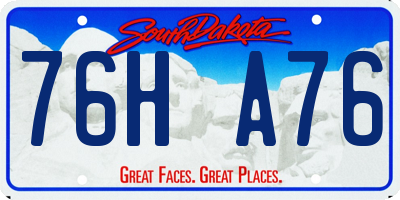 SD license plate 76HA76