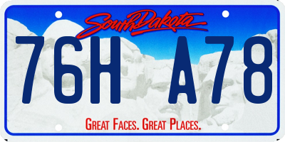 SD license plate 76HA78