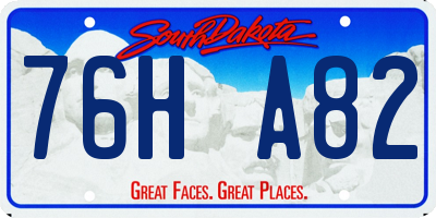 SD license plate 76HA82