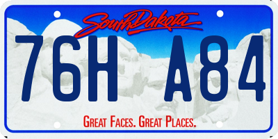 SD license plate 76HA84