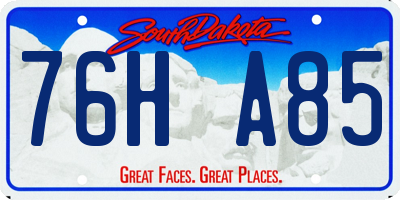 SD license plate 76HA85