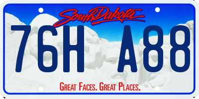 SD license plate 76HA88