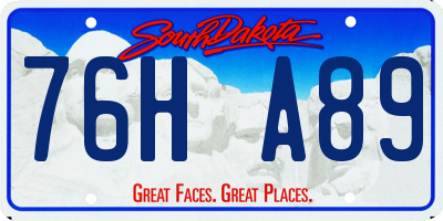 SD license plate 76HA89