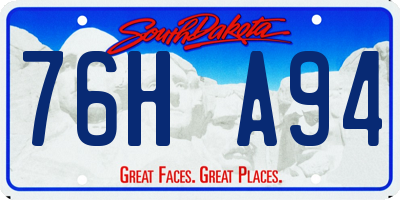 SD license plate 76HA94