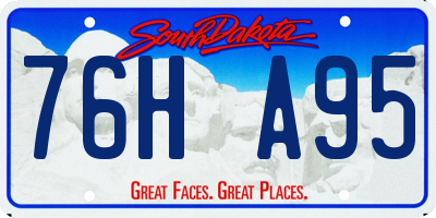 SD license plate 76HA95