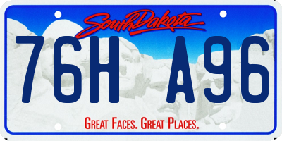 SD license plate 76HA96