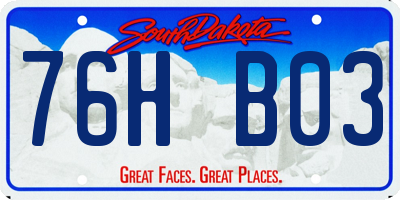 SD license plate 76HB03