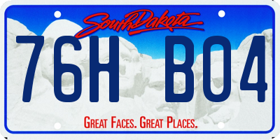 SD license plate 76HB04