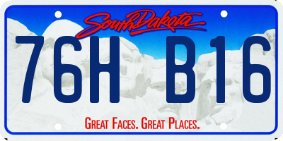 SD license plate 76HB16