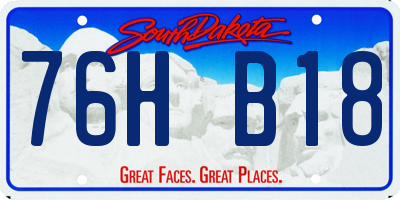 SD license plate 76HB18