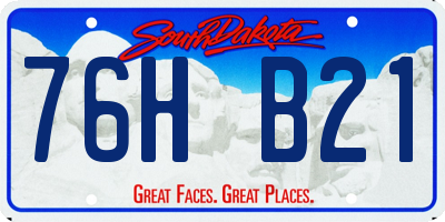 SD license plate 76HB21