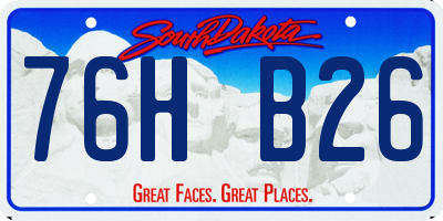 SD license plate 76HB26