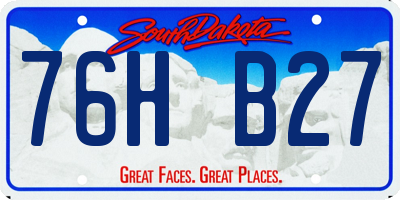 SD license plate 76HB27