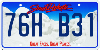 SD license plate 76HB31