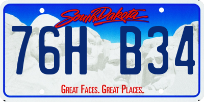 SD license plate 76HB34