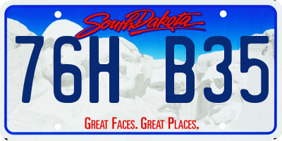 SD license plate 76HB35