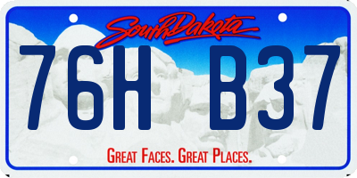 SD license plate 76HB37