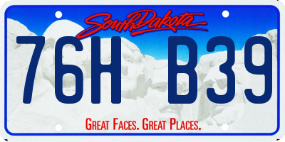 SD license plate 76HB39