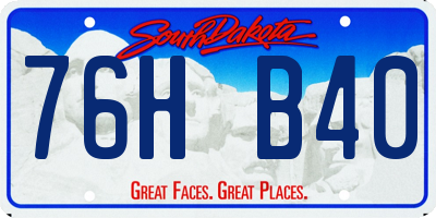 SD license plate 76HB40