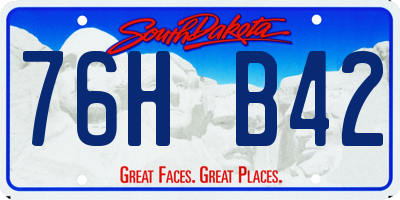 SD license plate 76HB42
