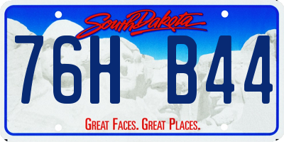 SD license plate 76HB44