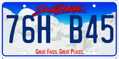SD license plate 76HB45