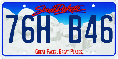 SD license plate 76HB46