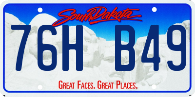 SD license plate 76HB49