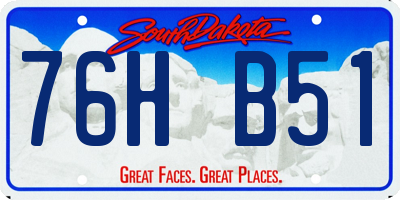 SD license plate 76HB51