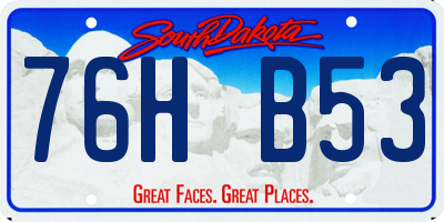 SD license plate 76HB53
