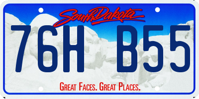 SD license plate 76HB55