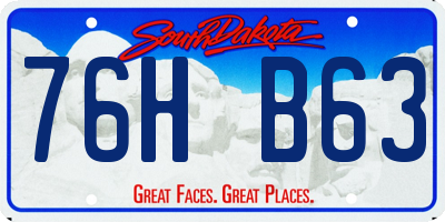 SD license plate 76HB63