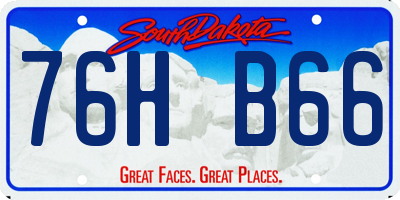 SD license plate 76HB66