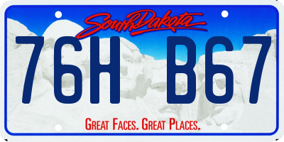 SD license plate 76HB67