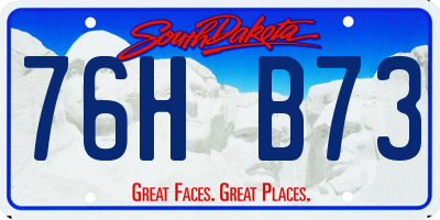 SD license plate 76HB73
