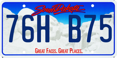 SD license plate 76HB75
