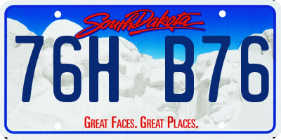SD license plate 76HB76