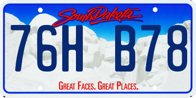 SD license plate 76HB78