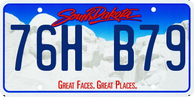SD license plate 76HB79
