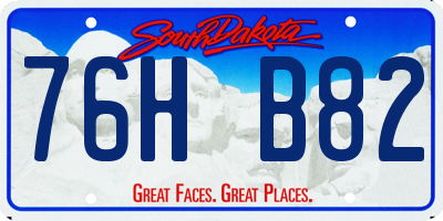 SD license plate 76HB82