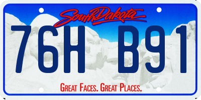 SD license plate 76HB91