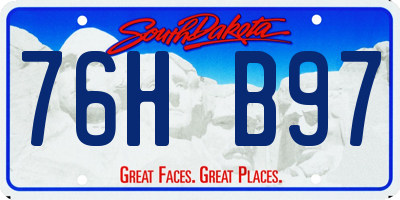 SD license plate 76HB97