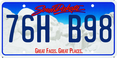 SD license plate 76HB98