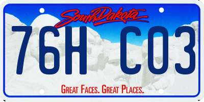 SD license plate 76HC03