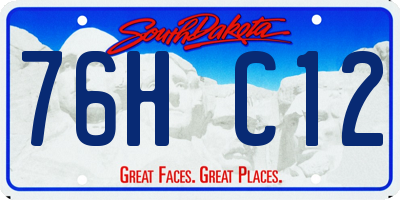SD license plate 76HC12