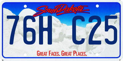 SD license plate 76HC25