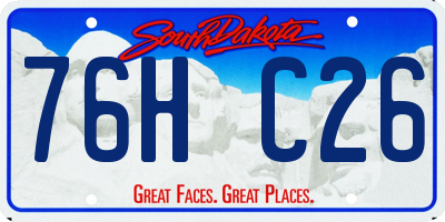 SD license plate 76HC26