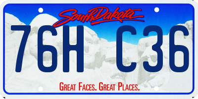 SD license plate 76HC36