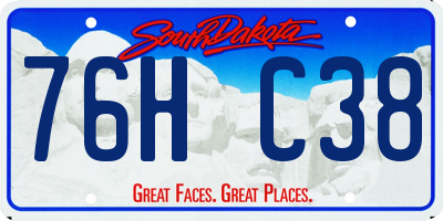 SD license plate 76HC38