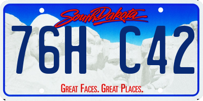 SD license plate 76HC42